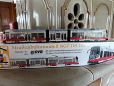 Straßenbahnmodell HO 1:87 der DVB NGTD 8 DD mit Werbung 25 Jahre Str.Museum