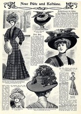 Neue Huete und Kostueme mit Berliner Bezugsquellen von 1908