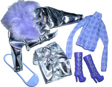 %*Original Barbie Fashionistas Kleidung*Kostüm(Jacke+Rock)Shirt,Stiefel,Tasche*%