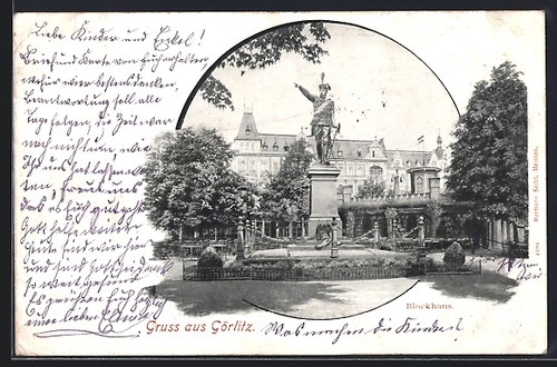 Ansichtskarte görlitz blick - ansichtskarte, görlitz,