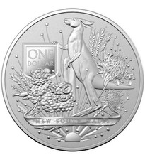 COAT OF ARMS AUSTRALIA 1 OZ SILBER MÜNZE 2022 1 DOLLAR BU IN KAPSEL