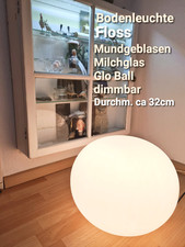 Flos Glo-Ball, Designer-Leuchte, 33 cm WEIß, für Tischl/ Boden, Mundgeblasen