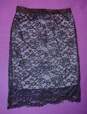 Laura Torelli Rock, Spitze, knielang, schwarz, Gr. S, chic, Gothic