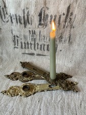 3x Türbeschlag antik JUGENDSTIL 1900 Messing PATINA vintage TÜRSCHILD Langschild