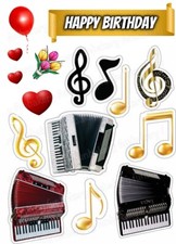 Musik Akkordeon Kuchenaufleger Party Dekoration essbar Geburtstag Ständer Schiffsklavier