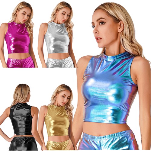 Damen tops wetlook glänzend - damen,