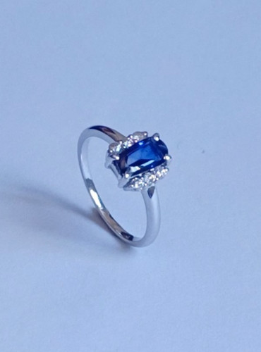 Blauer saphir diamant oval - &,