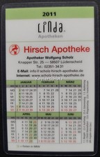 Taschenkalender 2011 Hirsch Apotheke, Wolfgang Scholz  Lüdenscheid, Linda Apothe