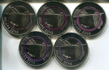 DEUTSCHLAND 2021 ADFGJ- Satz von 5 x 5€ Euro in stgl.- Polymerring - POLARE ZONE