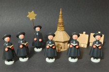 Erzgebirge Holzkunst Kurrende Sternsinger Seiffen Kirche Krippe Figuren Holz !!