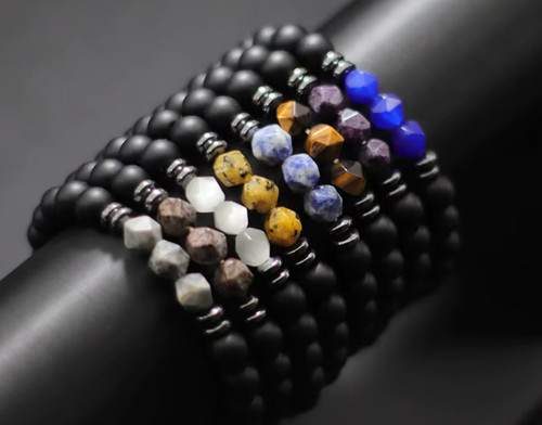 Herren armband schwarz onyx - schwarz,