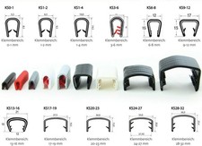 Kantenschutz Gummi für Bleche für Material 0,5-32 mm flexibel selbstklemmend KZ