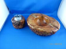 altes 2-teiliges Raucherset aus Marmor oder Speckstein? in der Farbe braun