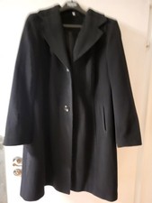 Damen Wollmantel Gr. 50  KINGSFIELD Schwarz Mit abnehmbaren Kunstpelz