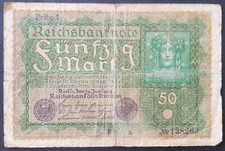 Dt. Reich 50 Mark, Berlin 24. Juni 1919. Reihe 1, gebraucht