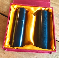 Yin/Yang • Polierte Zylinder: Schungit- & Korallenfossil