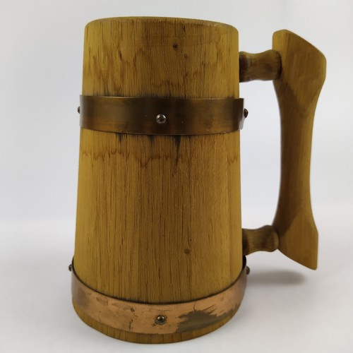 Uriger holz bierkrug mit - uriger, holz-bierkrug