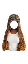 Super long 91cm Braided Gold Wig with Front Lace free part / free style