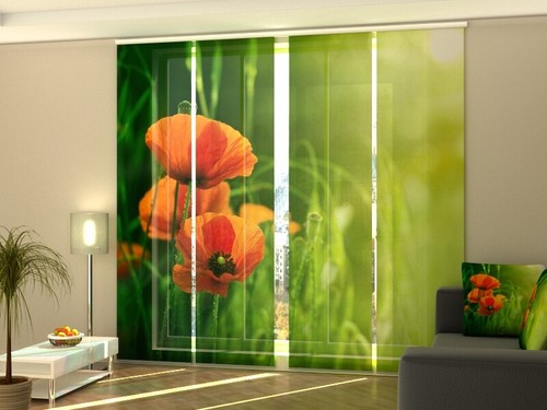 Foto schiebegardine mohnblumen - foto-schiebegardine,
