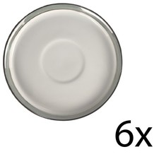 6er Set Untertasse für Kaffee Thomas Porzellan Arcta Platin Grau