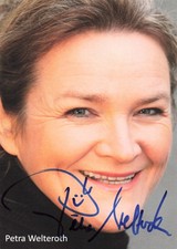 Petra Welteroth, Originalautogramm,alte Autogrammkarte, u. a. "Fluch des Falken"