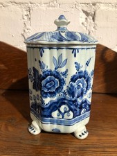 ROYAL Delft:    Handbemalte Deckeldose - achteckig - SELTEN