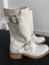 Weiße Stiefel Leder mit