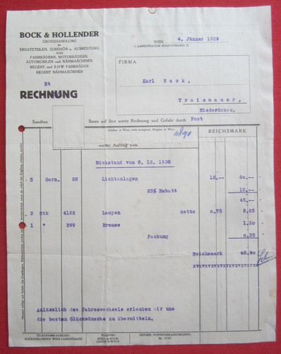 Orig rechnung bock - orig.,