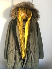 Campus 72 Herren Winterparka Gr L Olive Kapuze Fellbesatz Wintermantel Jacke