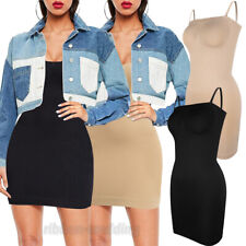 Damen Nahtlos Miederkleid Trägerlos Bauchweg Unterkleid Body Shaper Minikleid DE