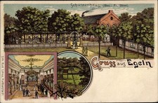 Litho Egeln im Salzlandkreis, Schützenhaus, Eichenlaub - 3728153