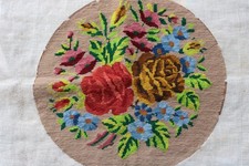 alte Gobelin Stickbild Kissen