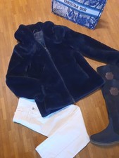 Absoluter Eycatcher: DUNKELBLAU EDEL Fake fur Winterjacke OAKWOOD Größe S 36 NEU