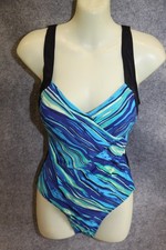 BADEANZUG SCHWIMMANZUG GRÖSSE 42 B SCHWARZ BLAU GRÜN SCHAUMSTOFF KÖRBCHEN