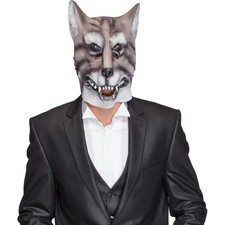 Unisex Tiermaske grau weiß