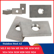 Edelstahl VA A2 Rechteckigmuttern Nutenstein Gewindeplatte Schieberblockmuttern
