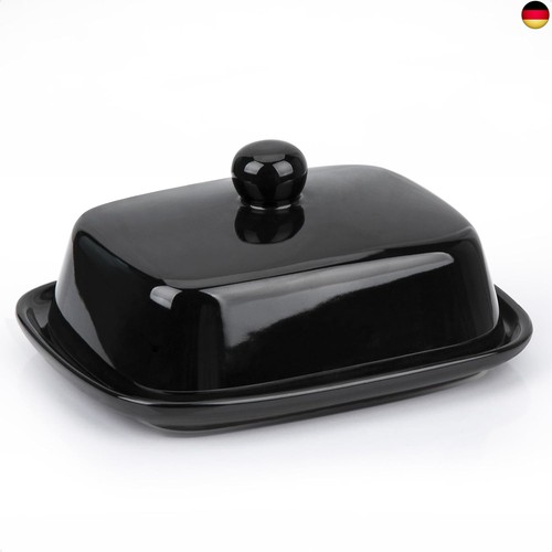 Butterdose keramik schwarz - butterdose,