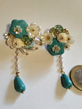 Ohrstecker hellblau weiß gold