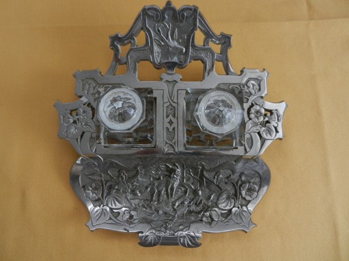 Antikes doppeltes tintenfass - antikes,