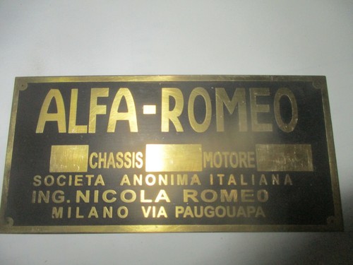 Typenschild alfa romeo - typenschild,