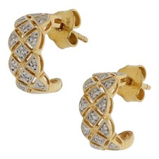 Diamant Ohrringe 750/18 K Gold, NP ca. 790,- Vintage Gelbgoldschmuck O02.2343