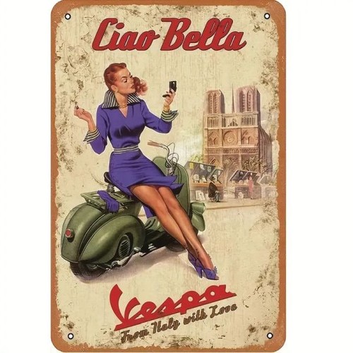 Blechschild ciao bella vespa - ciao,