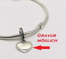 Armband passend für Pandora inkl. 1 Charm - Silber plattiert 19-21 cm Gravur
