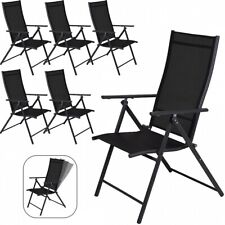 Gartenstuhl Klappstuhl Hochlehner 6 x Anthrazit Klappbar Terrasse Balkon Gastro