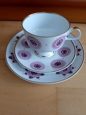 Sammeltasse DDR Lichte (Serie: Riga)  Porzellan Sammelgedeck - Goldrand