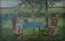 Kaffeetisch im Garten