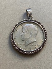 Anhänger USA  1/2 Half Dollar 1964 Silber J. F. Kennedy Silver Coin Vz.