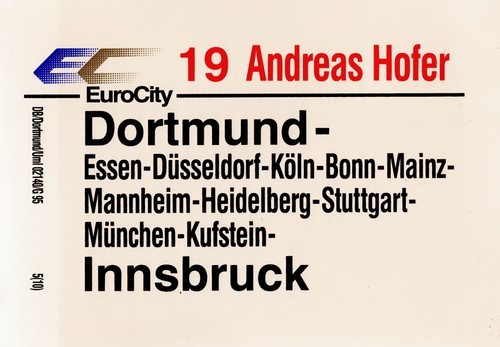 Zuglaufschild 19 andreas - ec,