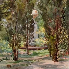 Unbekannt Landschaft Brunnen