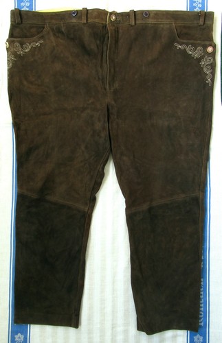 Bestickte braune lederhose - braune,